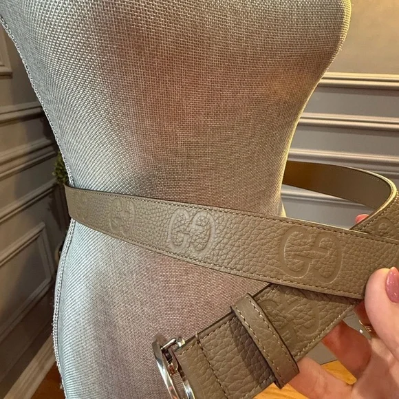 Gucci Interlocking GG Supreme Belt Size 120/48 NWT Neutral Unisex